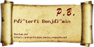 Péterfi Benjámin névjegykártya